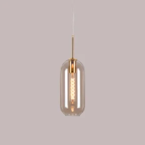 Gold Glamour (Small, Amber) Glass Pendant Light