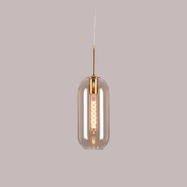 Gold Glamour (Small, Amber) Glass Pendant Light
