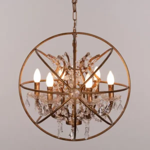 Moonlight Rendezvous (Small, Antique Gold) Crystal Chandelier
